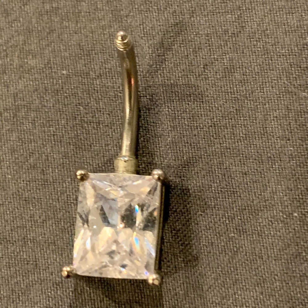 Belly Button Ring - Square Rhinestone